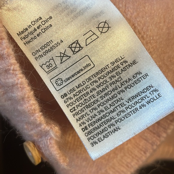 H&M Baby Girl Dusty Rose Ruffle Cardigan Button Up long sleeve shirt 12-28m - Picture 5 of 5